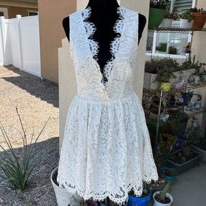 Tobi Cream Lace Dress Women Size Small
